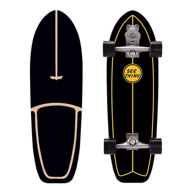 32 Zoll Land Surfbrett S7 Federbrücke frei Anfänger Ski Simulation Trainingsbrett professionelle Bürste Street Walking_voghion.com