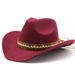 Tibetan ethnic style spring, autumn, winter men and women's woolen western cowboy with large wide brim sun top hat_voghion.com