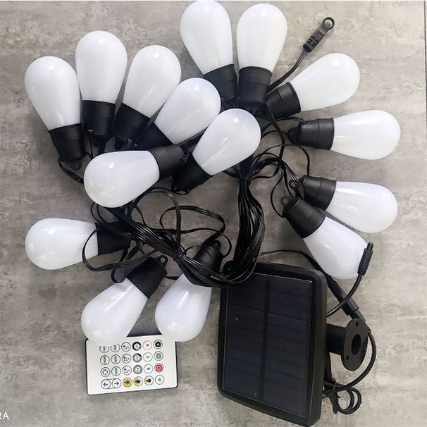 Hem Möbler Solcellsdriven S14 Ljusslinga Utomhus Trädgårdsdekoration Ljus Smart Ljusslinga Bluetooth RGB Fantasy Ljusslinga_voghion.com