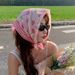 Sciarpa di cotone e lino primaverile estiva quadrata piccola e fresca, foulard da donna in stile occidentale coreano, alla moda_voghion.com