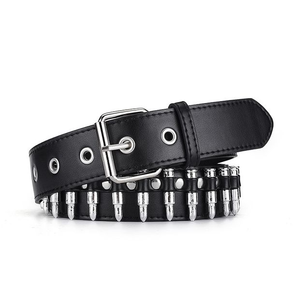 Bullet Head Punk Style Fashion Trendy Men's And Women's Personality Belt_voghion.com