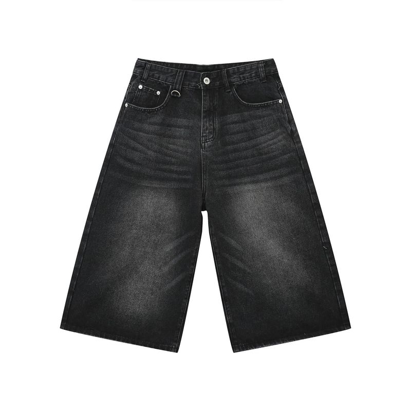 Vêtements pour hommes, nouveautés d'été, pantalons courts évasés en denim amples et larges, tendance_voghion.com