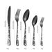 Paslanmaz Çelik Batı Sofra Takımı Bıçak Çatal Kaşık 20 Parça Set Lazer Desen Sap Seti_voghion.com