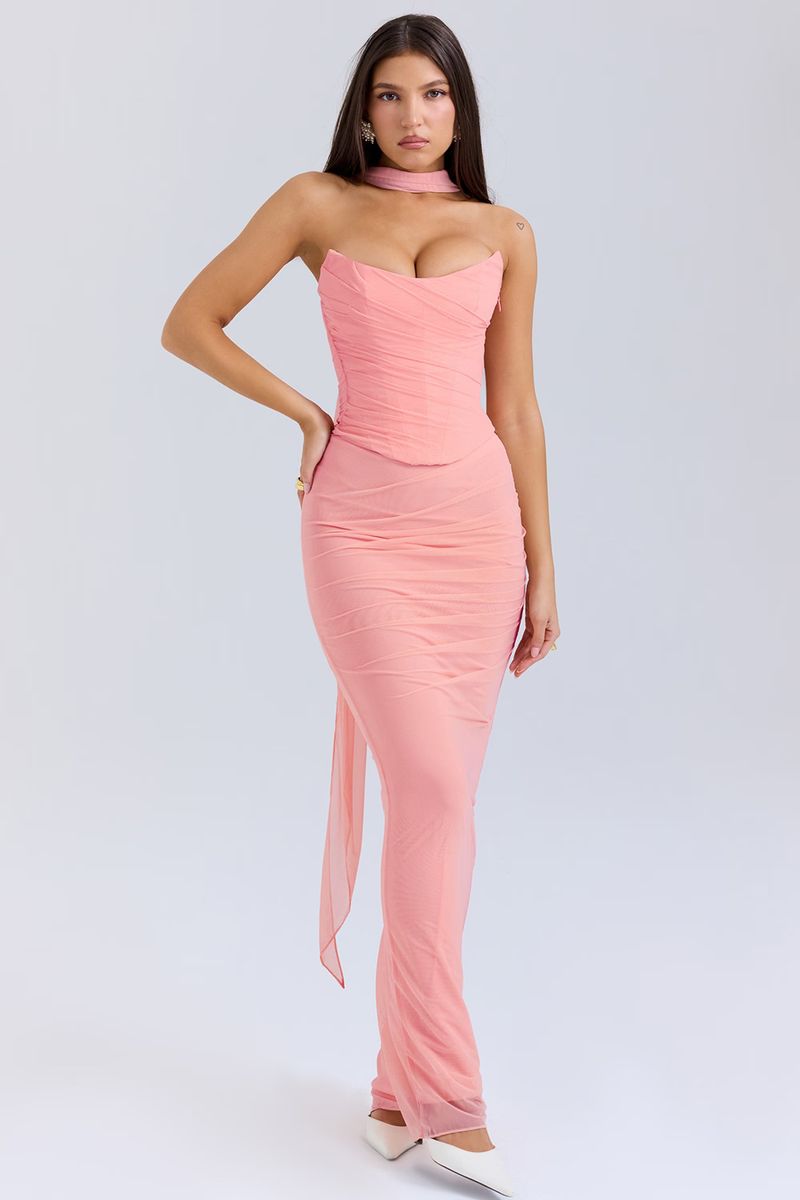 Completo due pezzi aderente con top tubino blu e gonna a tubino a vita alta da donna_voghion.com
