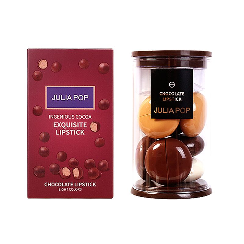 8kpl Ingenious Cocoa Exquisite Lipstick Söpö huulipuna lahja syntymäpäivän joulun ystävänpäiväksi tytöille, äideille_voghion.com