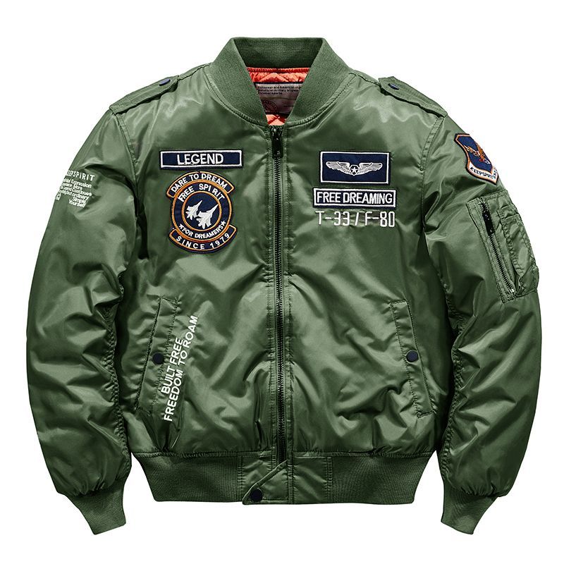 2024 Herren Winter Hip Hop Dicke warme Jacke Militär Motorrad Ma-1 Aviator Pilot Baumwolle Parka Männlich Baseball Bomber_voghion.com