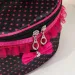 Cosmetic Bags Makeup Bag Large Portable Zipper Travel Organizer Holder Top Handle-Dot Print With Bow Lace Decor_voghion.com