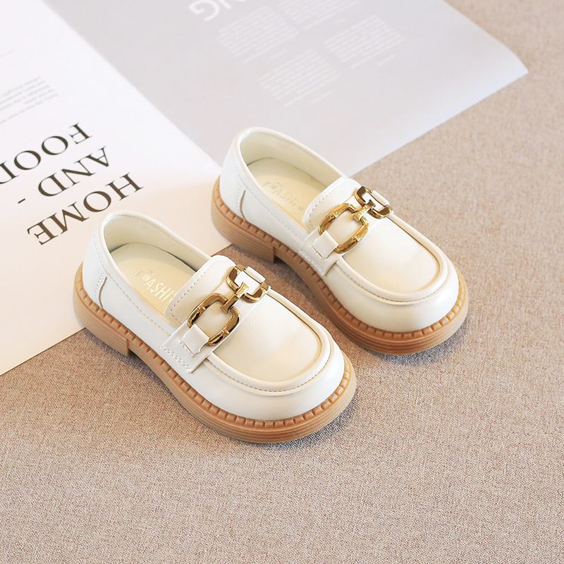 Mother&Kids Skórzane buty dziecięce Chłopięce i dziewczęce buty beashoes z metalową klamrą Studenci czarne solo_voghion.com
