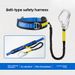 Single Elastic Rope High Altitude Work Electrician Quick Release Double Safety Waist Belt_voghion.com