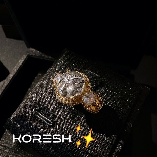 Roman Garden Medieval Style Goddess Statue Ancient Coin Earrings And Ring Set Gold Plated Niche High-end_voghion.com