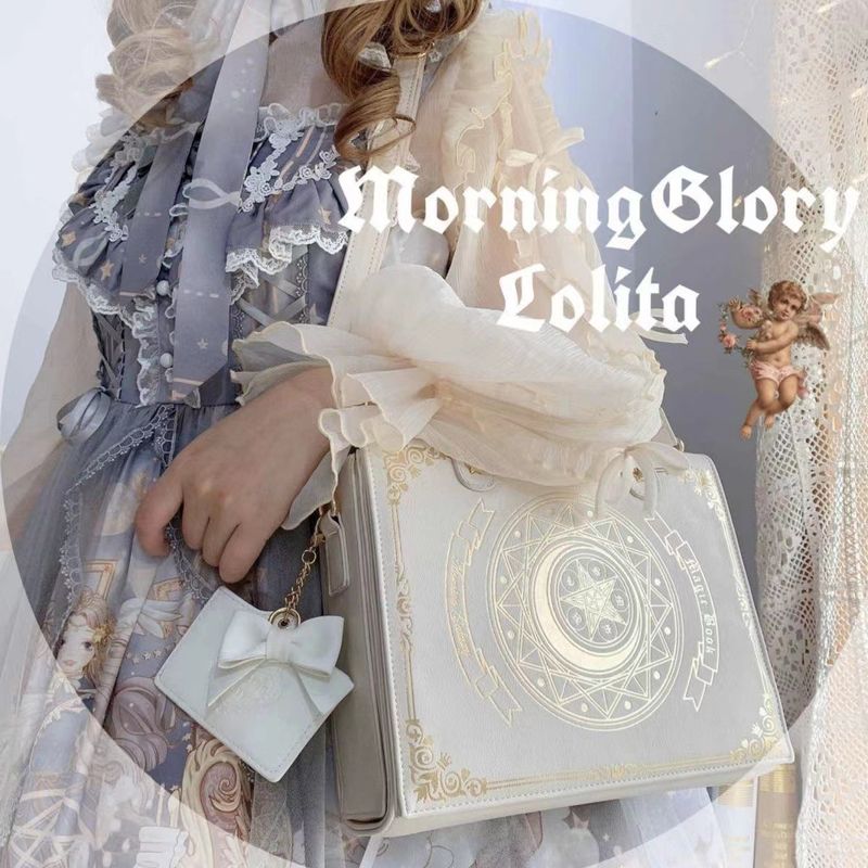 Borsa a tracolla Lolita con patta, design a stella e luna, libro magico, 2025, dolce ed elegante._voghion.com