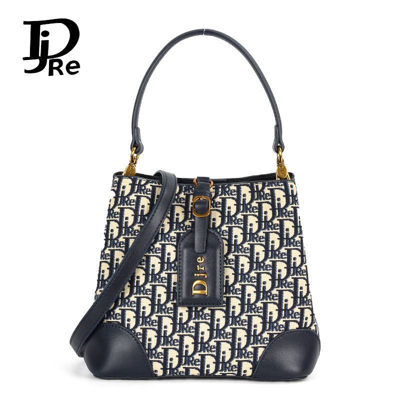 Minimalistische Bucket-Handtasche mit Buchstabenmuster, leichte, vielseitige Umhängetasche für Damen_voghion.com