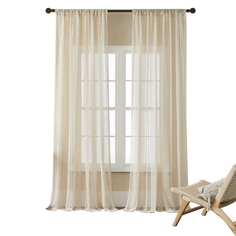 Bohemian Curtain Hook Warp Jacquard Translucent Retro Lace Yarn_voghion.com