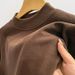 Men's Double-Layer Thermal Long Sleeve T-Shirt With Semi-Turtle Neck, Fleece-Lined For Winter Warmth, Stylish Base Layer In Black, Coffee, Dark Grey,_voghion.com
