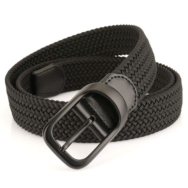 Simple Versatile Business Men's Golf Elastic Woven Canvas Belt_voghion.com