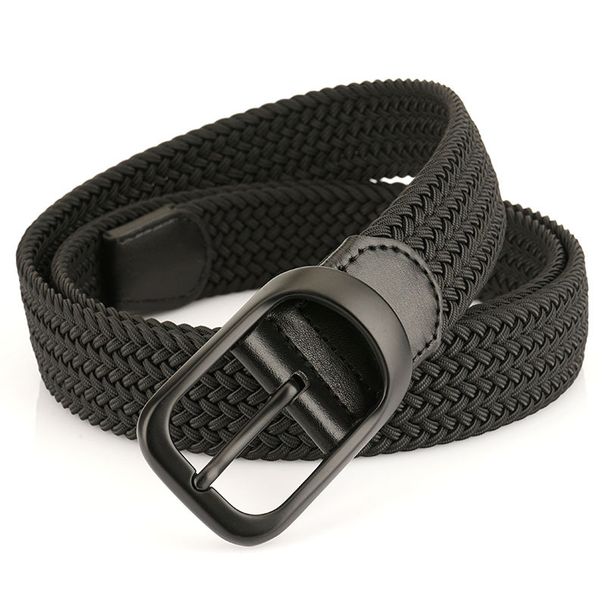 Simple Versatile Business Men's Golf Elastic Woven Canvas Belt_voghion.com