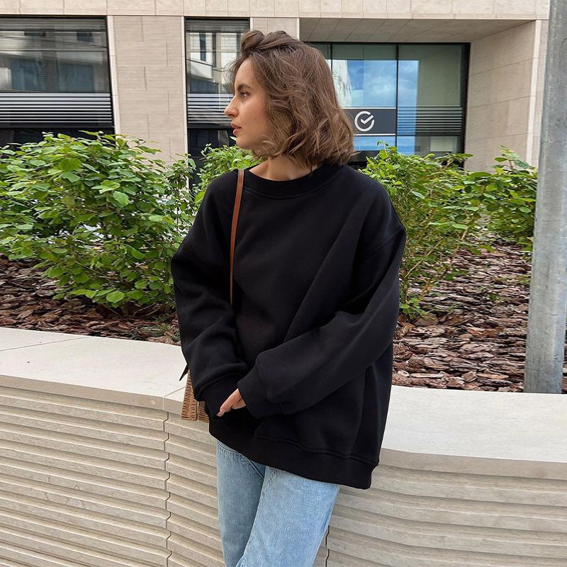 Mote Solid Y2K oversize sweatshirt kvinner 2023 Høst Hip Hop Hettegensere Kvinne Vintage Skateboard Pullover High Street_voghion.com