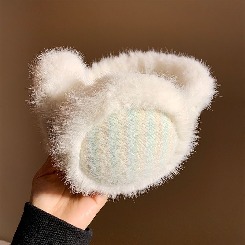 Πολύχρωμες βελούδινες πλεκτές γυναίκες τον φθινοπωρινό χειμώνα του 2024, χοντρές ζεστές ωτοασπίδες κορεάτικου στυλ για ποδηλασία και κρύο_voghion.com