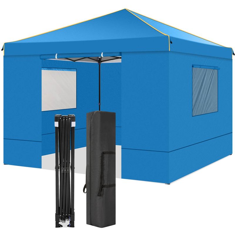 SANOPY 10x10 Pop-Up-Überdachungszelt mit Seitenwänden und aufrollbaren belüfteten Fenstern, kommerzielles Pavillon-Partyzelt für den Außenbereich, wasserdicht, mit Tragetasche_voghion.com