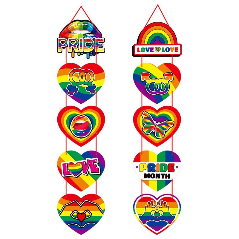 Pride Day Month Rainbow Banner Decorations – Love LGBT Gay Front Door Porch Sign Party Supplies Ornaments_voghion.com
