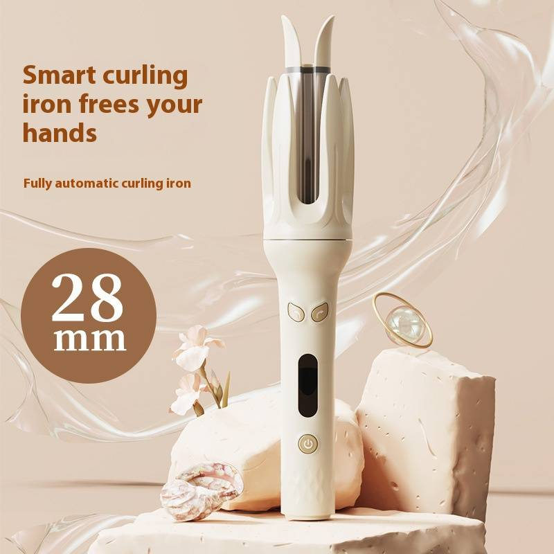 Ceramic Hair Curler With 15-Temp Settings & 25W Fast Heating - 28mm Curling Iron For Wet/Dry Hair_voghion.com