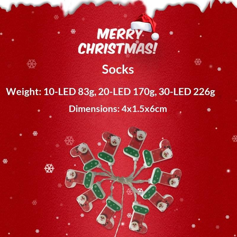 Batteriebetriebene LED-Lichterkette für Weihnachten – Lichterkette mit Weihnachtsmannmotiv aus Kupferdraht für festliche Dekoration im Innen- und Außenbereich_voghion.com
