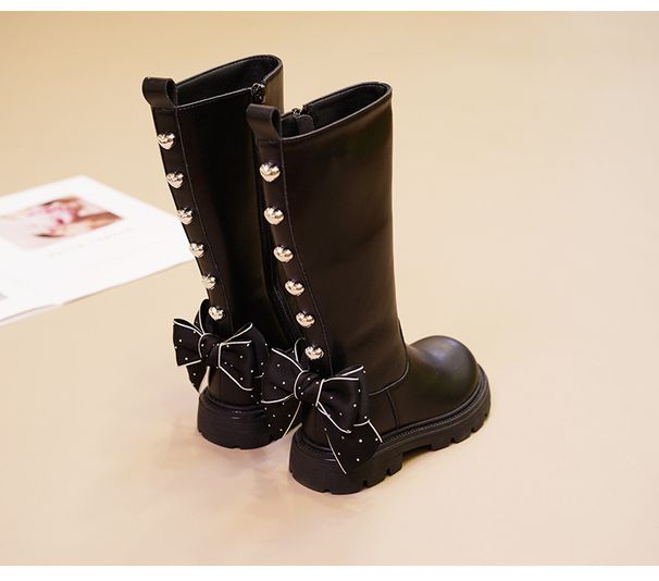 Kanner Schong Meedercher Stiwwelen Hierscht a Wanter Héich Stiwwelen Kleng Prinzessin Long Stiwwelen_voghion.com