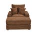 Spring Upholstered Armchair And Ottoman Set - Comfortable Single Sofa With Cup Holder , Corduroy Fabric And Storage, Perfect For Living Room Or Bedroom (Camel )_voghion.com