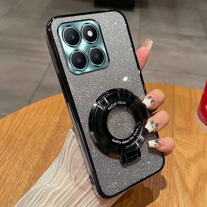 Mit Ring-Magnethalterung, Luxus-Glitzerabdeckung für Honor Magic 6 5 Pro X9A X9B X8A X8B 200 Pro Hülle Luxushalter_voghion.com