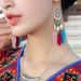 Boho Long Feather Fringe Dangle Women's Earrings Faux Feather Beach Tassel Beads Handmade Flower Enamel Earrings Bride Wedding Party Jewelry_voghion.com