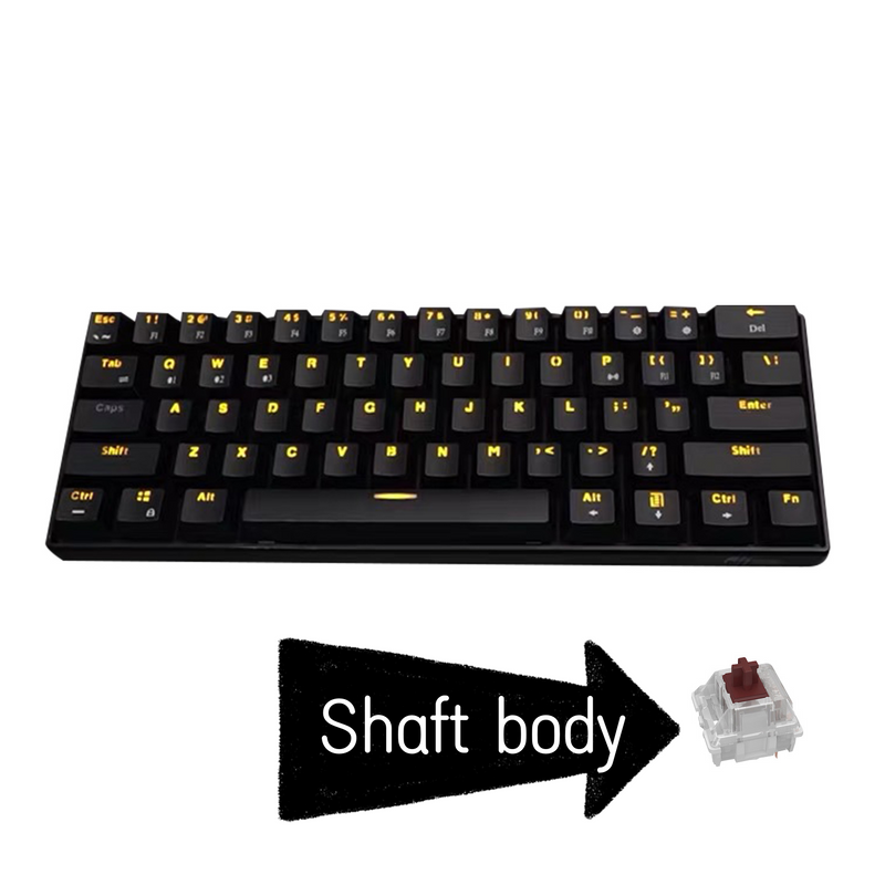 Farfi RK61 Desk Keyboard Sensitive Low Latency Ergonomic Wired Bluetooth-compatible Gaming Mechanical Keyboard For Office_voghion.com