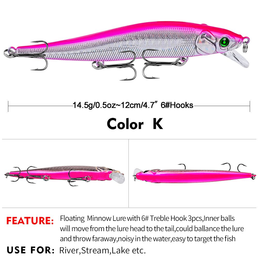 Jindian Minnow Sea Lure Industrial Printing Simulation Hard Bait Długość 11,94 cm/14,47 g DW403_voghion.com