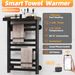 SIOYIE Heated Towel Rack With Shelf And Wi-Fi App Control, 8 Bars Electric Wall Mounted Towel Warmer With Timer & Adjustable Temperature, Low Carbon Steel, Plug-in/Hardwired, Matte Black_voghion.com