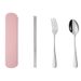 Set di posate da viaggio per studenti, tre pezzi, in acciaio inossidabile, con cucchiaio, forchetta e bacchette, personalizzabile_voghion.com
