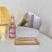 Espejo decorativo acrílico irregular Ins Espejo de maquillaje de estilo nórdico con base de madera Espejo cosmético para niñas Decoración del hogar_voghion.com