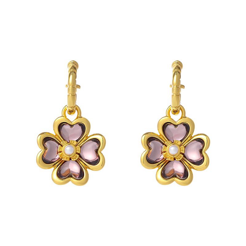 Fine Earrings Four Petal Flower Earrings, Elegant Temperament, Exquisite Flower Earrings, Fresh And Sweet, Niche Design Earrings For Women_voghion.com
