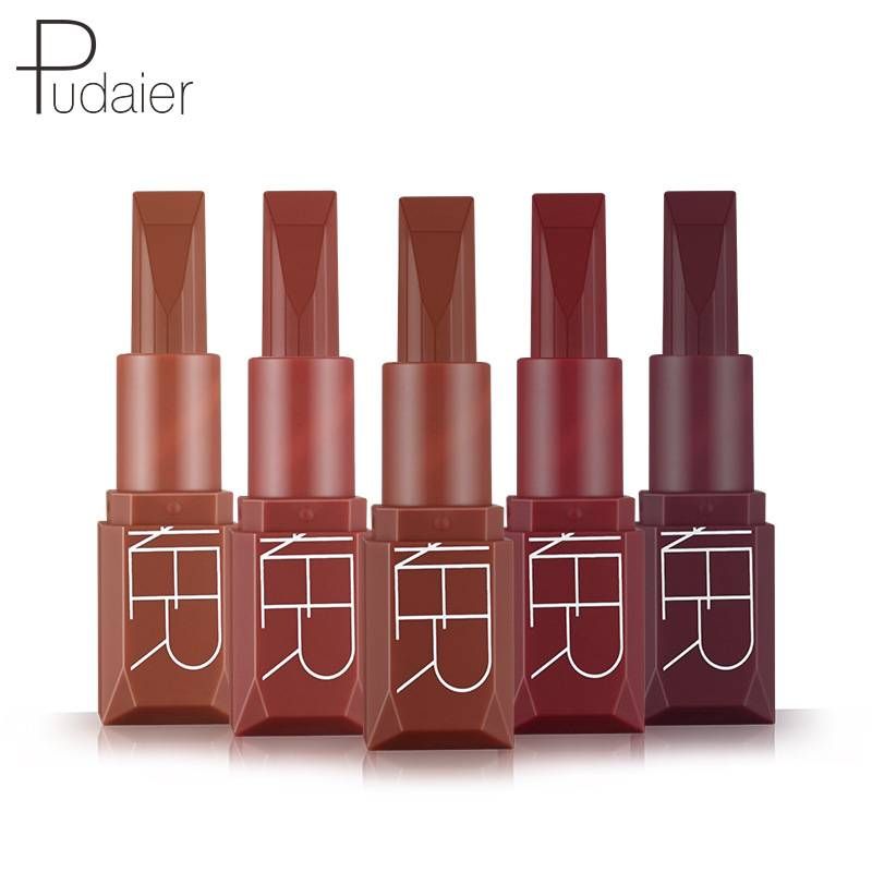 5 læbestifter Matte Pumpkin Lipgloss Eat earthy lipgloss lip glaze læbestiftsæt_voghion.com