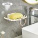 Woven-Look Soap Dish With Hook – Stylish Bathroom Organizer For Bar Soaps (PS Material, Drainage Holes, Space-Saving Hanging Design)_voghion.com