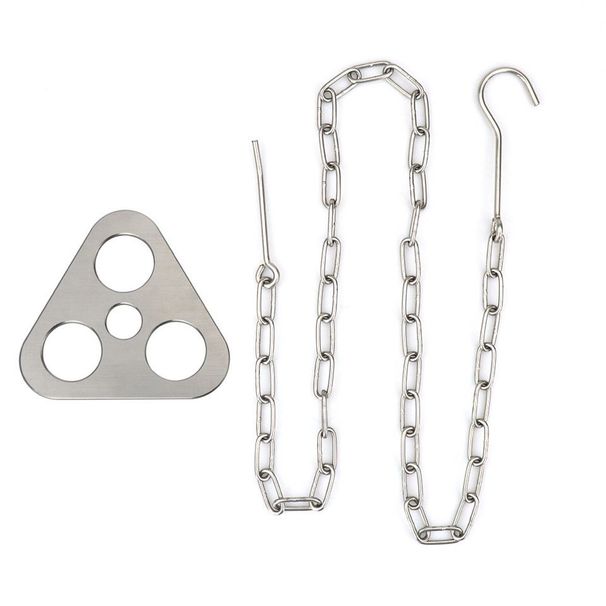 Supporto per pentola triangolare portatile da campeggio all'aperto, supporto per barbecue, gancio multifunzionale per picnic, anello da appendere, 148 g_voghion.com