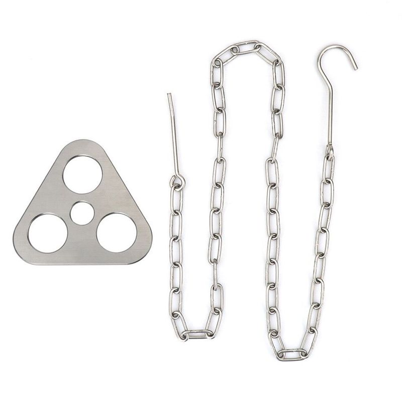 Outdoor Camping Portable Triangle Pot Bracket Barbecue Rack Multi-Functional Picnic Hanging Ring Hook 148G_voghion.com
