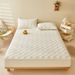 Lenzuolo con angoli in fibra di soia per l'inverno - Coprimaterasso antiscivolo con imbottitura trapuntata - Design semplice e tinta unita per materassi Simmons/Spring_voghion.com