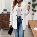Fall/Winter Women's Elegant Blazer – Oversized Three-Button Long Sleeve Jacket With Stand Collar (Black/White/Gray, S-XXL)_voghion.com