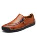 Britischer Stil Echtleder Herren Casual Große Größe Fahrschuhe Slip-On_voghion.com
