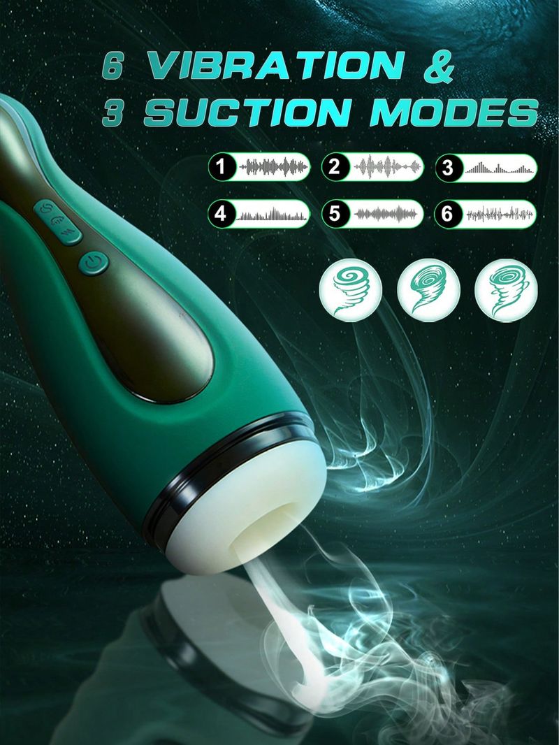 Automatischer Masturbator für Männer mit Saugfunktion – 6 Vibrationen und 3 Saugnäpfe, männlicher Masturbator mit realistischer 3D-Textur, Blowjob-Spielzeug, Sexspielzeug für Erwachsene_voghion.com