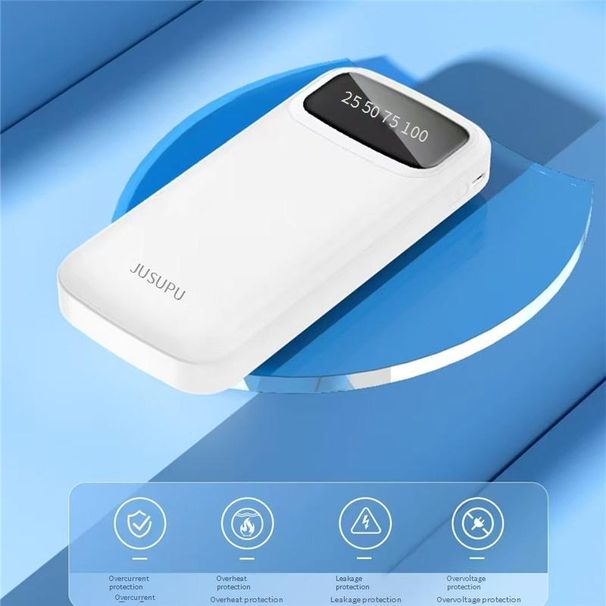 Tragbares Ladegerät mit 10.000 mAh und integrierten Kabeln, 4-in-1-Powerbank für iPhone und Android, schnelles Laden, kompakt und reisefreundlich_voghion.com