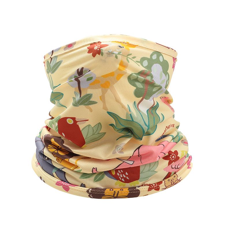 Xia Bing silk children's bib outdoor sports digital printed cartoon magic headscarf multi-function riding sunscreen mask_voghion.com