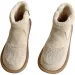 Anti-Slip Snow Boots: Suede Short Boots 2024 Trendy Winter Warm Boots, Apricot/Black D232_voghion.com