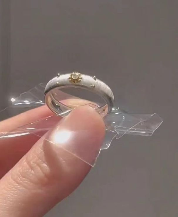 anello in argento sterling retrò in argento sterling spazzolato stile corte italiana anello mignolo con diamanti anello aperto a forma di fiore_voghion.com