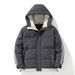 New With Fleece Lining, Thickened Two-Stripe Cotton Jacket, Men's Hooded Puffer Jacket_voghion.com