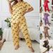 Women's Sleepwears Large Size Home Clothes Plus Size Plus Size Love Round Neck Short Sleeved Trousers_voghion.com